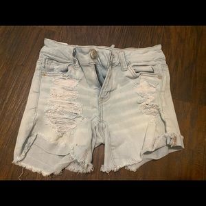 American eagle light wash jean shorts